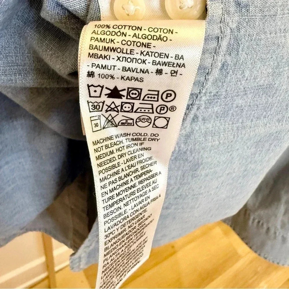 Levi's Men's 2XL Blue Denim Long Sleeve Button-Up Shirt Casual Chambray - Picture 11 of 14